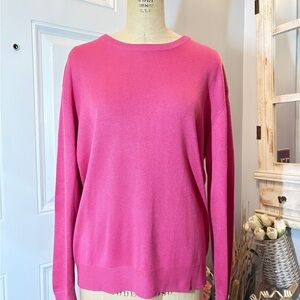Moda Int’l Pink Crewneck Silk/Cashmere Long Sleeve Women’s Sweater Large Casual